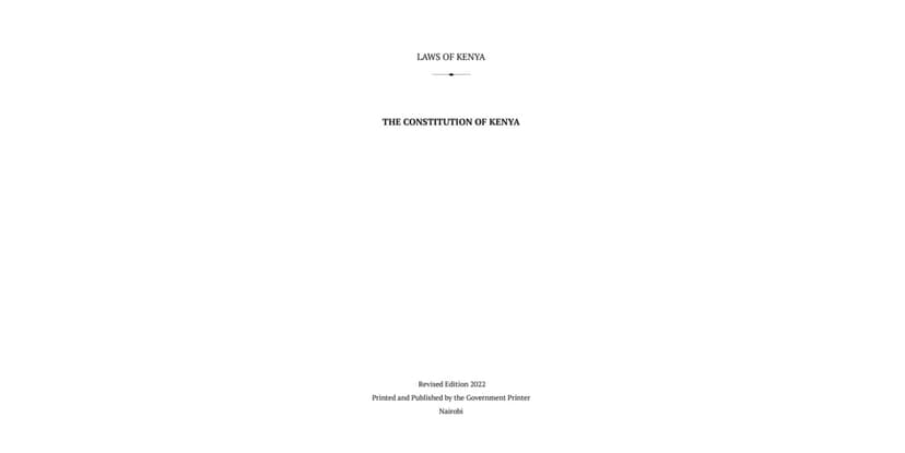 The Constitution Of Kenya 2010